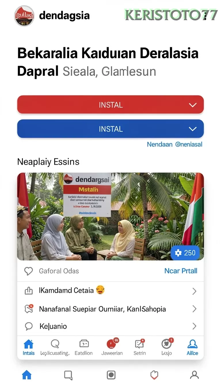 Cuplikan layar FB168 — menu navigasi