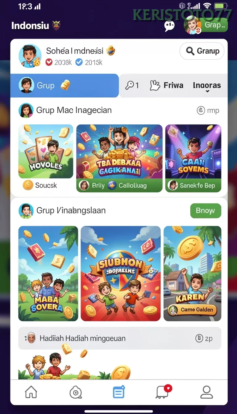 Cuplikan layar EVENTS — pengaturan akun